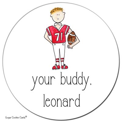 Sugar Cookie Gift Stickers - Football Kid Sugar Cookie Gift Stickers - Football Kid